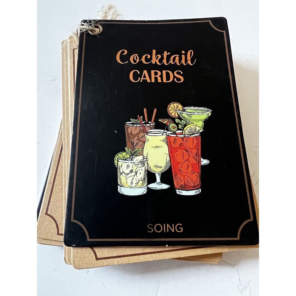 Cocktail Recipe Cards By Soing 20 Rustic Illustrated Mixed Drinks Farmhouse Look